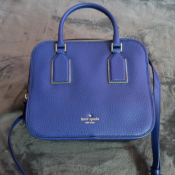 Royal Blue Square Kate Spade handbag with crossbody strap - Picture 2 of 4